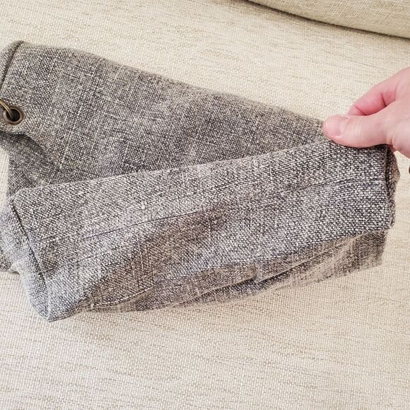 NEW! Vintage Addiction Fold-Over Jute Crossbody Bag - Grey - Picture 8 of 13